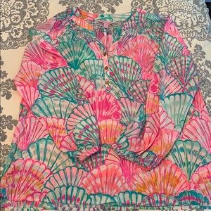 Lilly Pulitzer silk dress top shello medium Elsa